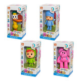 Kit 4 Bonecos Brinquedo Vinil Turma Do Pocoyo Elly Nina Pato
