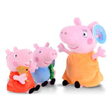 Kit 4 Bonecos Pelúcia Família Peppa Pig Original
