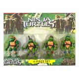 Kit 4 Bonecos Tartarugas Ninjas+ Acessórios 12 Cm Articulado