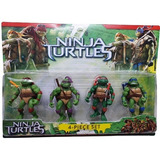 Kit 4 Bonecos Tartarugas Ninjas+ Acessórios 12 Cm Articulado
