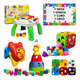 Kit 4 Brinquedo Educativo Mesa Didática Bebe Interativa