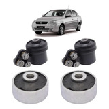 Kit 4 Bucha Bandeja Balança Dianteira C/suporte Corsa 02/12