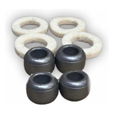 Kit 4 Buchas + 4 Feltros Para Ventilador 40cm De Ferro 8mm