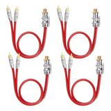 Kit 4 Cabos Coaxial Rca Y Blindado 2 Machos E 1 Fêmea