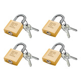 Kit 4 Cadeado 25mm Anti Roubo Zamac Haste Aço Mais Segurança