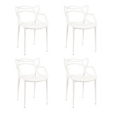 Kit 4 Cadeiras Allegra Para Mesa De Jantar Cozinha Jardim Estrutura Da Cadeira Branco Assento Branco
