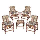 Kit 4 Cadeiras Bambu  P/sala