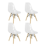 Kit 4 Cadeiras Charles Eames Cristal