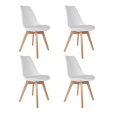 Kit 4 Cadeiras Cozinha Mesa Jantar Saarinen Leda Design Wood