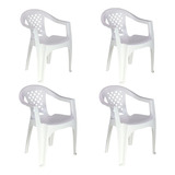 Kit 4 Cadeiras De Polipropileno Eco Iguape Branco Tramontina