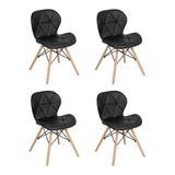 Kit 4 Cadeiras Estofadas Charles Eames
