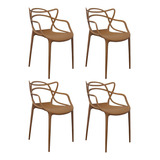 Kit 4 Cadeiras Polipropileno Alegra Espresso