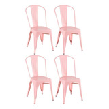 Kit 4 Cadeiras Rosa Antigo