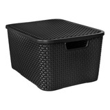 Kit 4 Caixas Organizadora Rattan Empilhavel