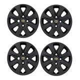 Kit 4 Calota Aro 14 Toyota Corolla Fielder Etios Preto Fosco