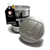 Kit 4 Calota Tampa Centro Para Roda Honda Fit City Prata 58m