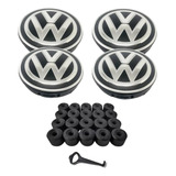 Kit 4 Calotinha Centro Roda Vw Polo Virtus 20 Capas Parafuso