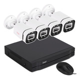 Kit 4 Cameras De Segurança Dvr Hvr 8 Canais 5mp Hd Ip66