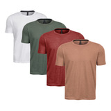 Kit 4 Camisas Camisetas Básica Masculina Plus Size Lisa