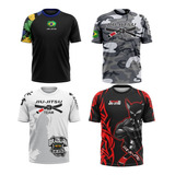 Kit 4 Camisas Esportivas Treino Academia Dry Fit Proteção Uv