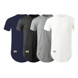 Kit 4 Camisas Longline Básica Di