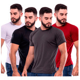 Kit 4 Camiseta Masculina Camisas Slim