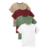 Kit 4 Camisetas Camisas Masculina Big Plus Size Lisa Básica