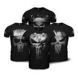 Kit 4 Camisetas Militares Justiceiro Punisher