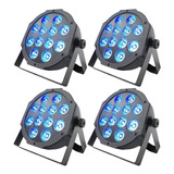 Kit 4 Canhão Refletor 12x12w Rgbw Par Led Slim Quadriled Dj 110v/220v