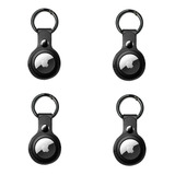 Kit 4 Capa Chaveiro De Couro Protetora Para Airtag Apple 