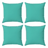 Kit 4 Capas Almofadas Decorativas Lisas 45x45 Id Decor Cor 14 Azul Tiffany