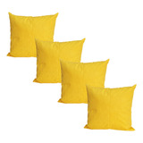 Kit 4 Capas De Almofada Com Zíper 45x45cm Suede Lisa