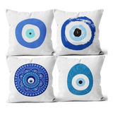 Kit 4 Capas De Almofadas Personalizadas Olho Grego Promoção