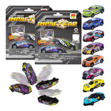 Kit 4 Carrinhos Fricção Impacto Salto 360 Brinquedo Hot Cars