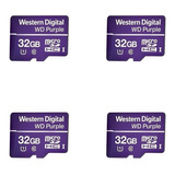 Kit 4 Cartões De Memória 32 Gb Micro Sd Wd Purple Intelbras