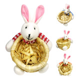 Kit 4 Cesta Enfeite Cestinho Decorativo Para Páscoa Coelho