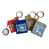 Kit 4 Chaveiros Pokémon Game Boy Gb Cartucho Miniatura 3d