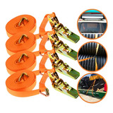 Kit 4 Cinta Catraca 4,5 Mt 25mm Carga Até 800 Kg Jetsky