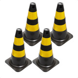 Kit 4 Cone De Sinalização Flexível 50cm Segurança Trânsito