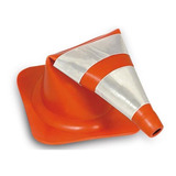 Kit 4 Cone Flexível 75 Cm Faixa Refletiva Laranja E Branco