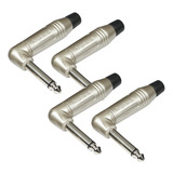 Kit 4 Conector Plug P10 Cachimbo 90 Graus Mono Amphenol Acpm