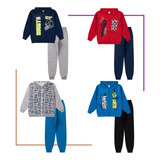 Kit 4 Conjunto Infantil Frio Roupa Menino Moletom Canguru