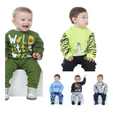 Kit 4 Conjunto Moletom Infantil Masculino