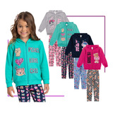 Kit 4 Conjuntos De Moletom Infantil Menina Roupa Inverno Top