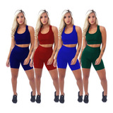 Kit 4 Conjuntos Short E Top Roupas Para Academia Atacado Re.