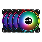 Kit 4 Cooler Fan Saturn Aerocool Drgb Preto 12f