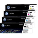 Kit 4 Cores Toner Hp Original 206a M255 M283 Com Chip 