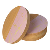 Kit 4 Descanso Porta Copos Bambu Marmorizado Cores Variadas