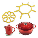 Kit 4 Descansos De Panela Silicone Isolante Térmico Cozinha