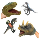 Kit 4 Dinossauros 2 Fantoches +